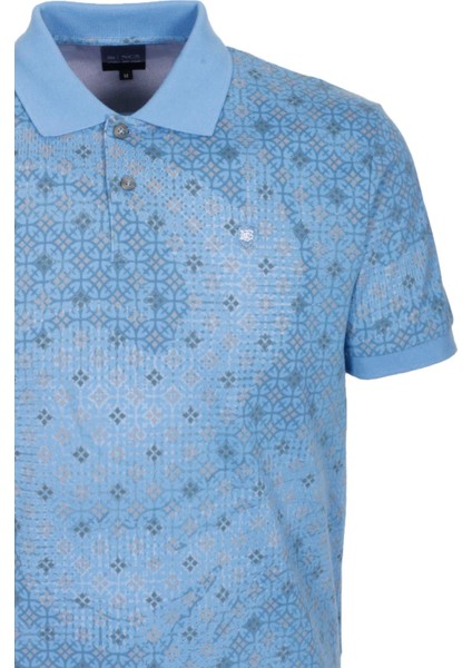 Erkek Polo Yaka Tişört Mavi Slim Fit Ribanalı Kol Pamuklu Baskılı T-Shirt Ncs Jeans 1252 fiyatları