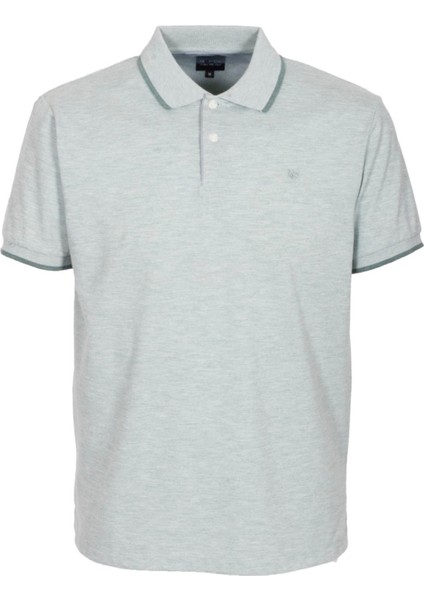 Erkek Polo Yaka Tişört Açık Yeşil %100 Pamuk Slim Fit Ribanalı Kol T-Shirt Ncs Jeans 1245