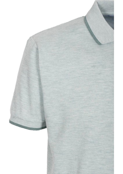 Erkek Polo Yaka Tişört Açık Yeşil %100 Pamuk Slim Fit Ribanalı Kol T-Shirt Ncs Jeans 1245 indirimleri