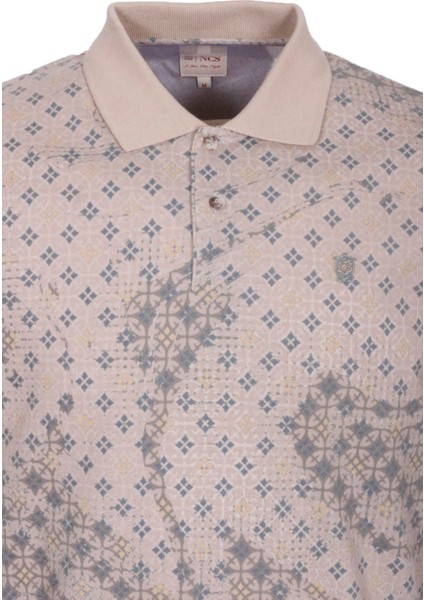 Erkek Polo Yaka Tişört Vizon Slim Fit Ribanalı Kol Pamuklu Baskılı T-Shirt Ncs Jeans 1252 modelleri