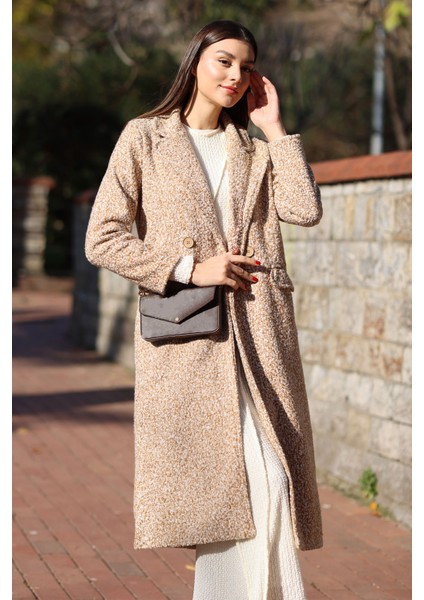 Bisküvi Oversize Uzun Buklet Kaban 9127 fırsatları