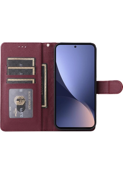 Xiaomi 12 Için Flip CASE/12X Darbeye Cüzdan Deri Kılıf Basit Flip (Yurt Dışından)