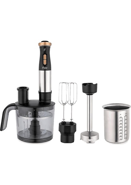 Premium Pro 1100 W Paslanmaz Çelik Bıçak, Çırpıcı, Rende, Ölçü Kaplı Blender Seti