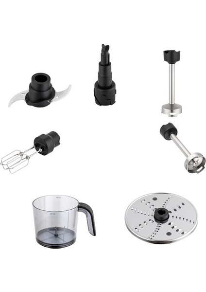 Premium Pro 1100 W Paslanmaz Çelik Bıçak, Çırpıcı, Rende, Ölçü Kaplı Blender Seti