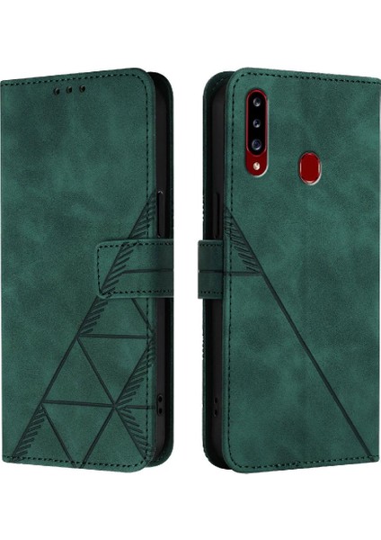 Samsung Galaxy A20S Cüzdan Kapak Pu Deri Kredi Kartı Tutucu (Yurt Dışından)