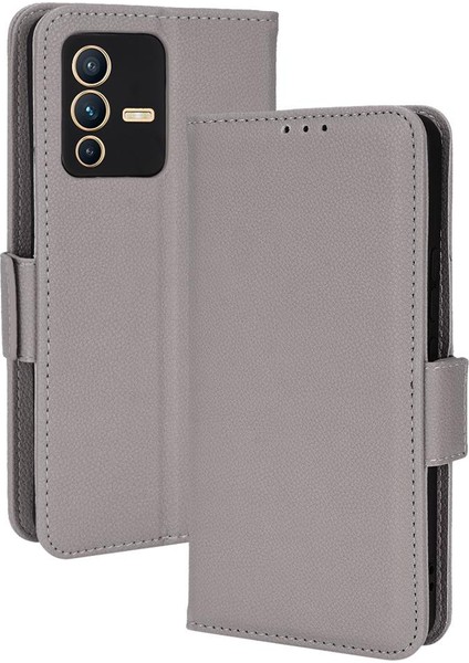 Vivo V23 5g Için Kılıf Manyetik Pu Deri Cüzdan Kart Yuvaları Tutucu Yan (Yurt Dışından)