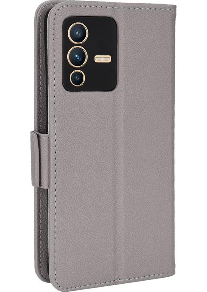 Vivo V23 5g Için Kılıf Manyetik Pu Deri Cüzdan Kart Yuvaları Tutucu Yan (Yurt Dışından)