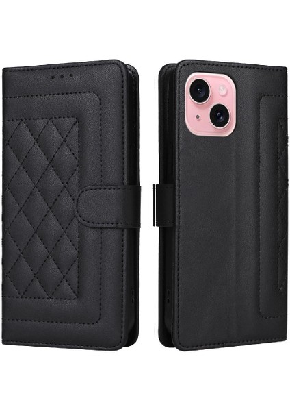 Iphone 15 Için Flip Case Deri Kılıf Cüzdan Darbeye Basit Iş (Yurt Dışından) fırsatları