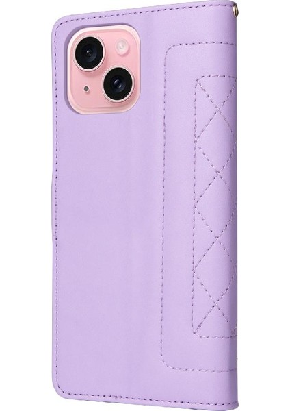 Iphone 15 Için Flip Case Deri Kılıf Cüzdan Darbeye Basit Iş (Yurt Dışından) modelleri