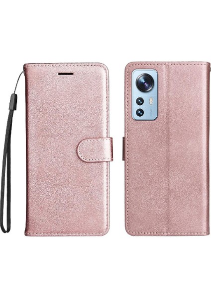 Kart Yuvası Klasik Düz Renk Iş ile Xiaomi 12 Lite Için Flip Case (Yurt Dışından)