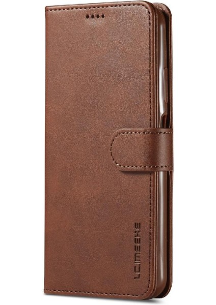 Huawei P40 Lite Buzağı Doku ile Yatay Çevir Deri Kılıf (Yurt Dışından)