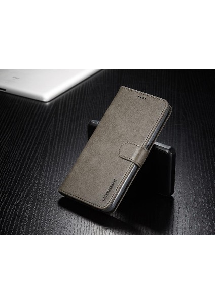 Huawei P40 Lite Buzağı Doku ile Yatay Çevir Deri Kılıf (Yurt Dışından)