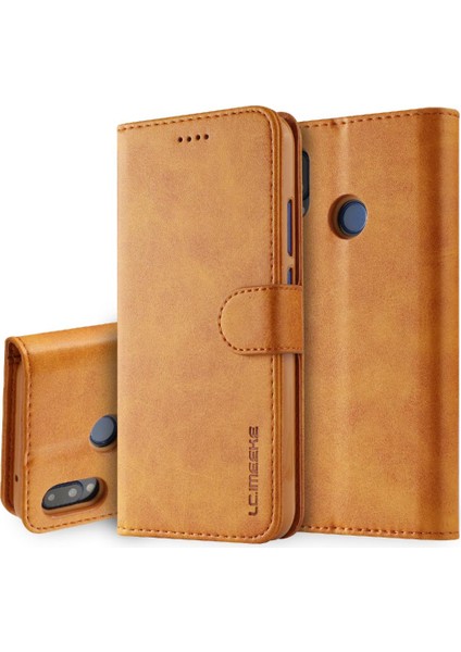 Tutucu Kart Yuvaları ile Huawei P20 Lite Için Kılıf Cüzdan Buzağı Doku Flip (Yurt Dışından)
