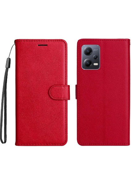 Xiaomi Poco X5 5g Için Flip Case Yüksek Kalite Deri Klasik Düz Renk (Yurt Dışından)