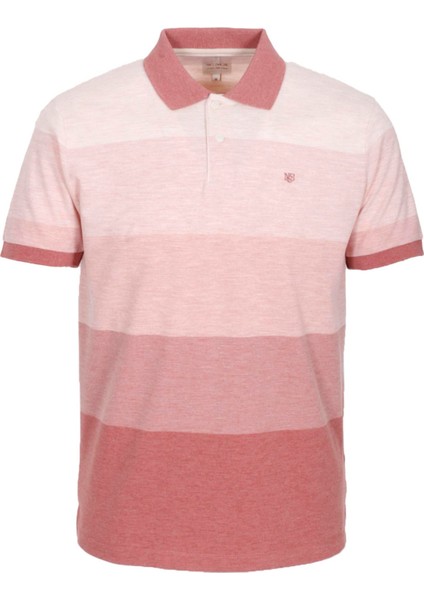 Erkek Polo Yaka Tişört Nar Çiçeği %100 Pamuk Slim Fit Ribanalı Kol Baskılı T-Shirt Ncs Jeans 1248