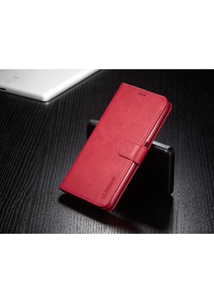 Huawei P40 Lite Buzağı Doku ile Yatay Çevir Deri Kılıf (Yurt Dışından)