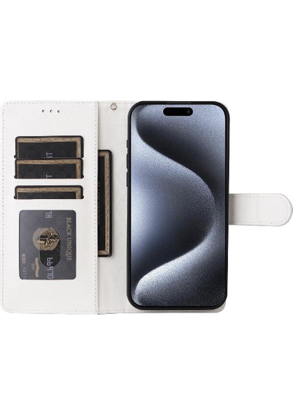 Iphone 15 Için Flip Case Pro Cüzdan Kapak Çevirin Deri Kılıf Basit Iş (Yurt Dışından)