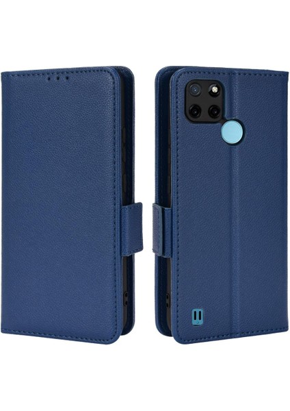 Realme C21Y/C25Y Yan Toka Manyetik Cüzdan Pu Deri Kartı Için Kılıf (Yurt Dışından)