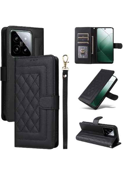 Xiaomi 14 5g Için Flip Case Deri Çanta Basit Iş Darbeye Çevir (Yurt Dışından)