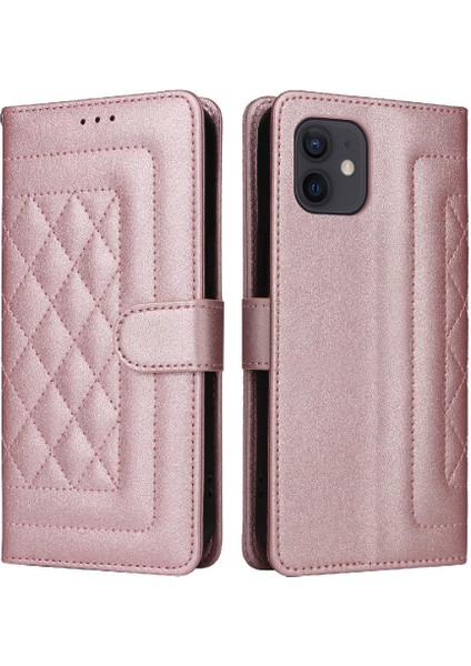 Iphone 12 Için Flip Case Deri Kılıf Darbeye Basit Iş Çevirme (Yurt Dışından)