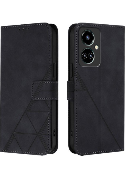 Tecno Camon 19 Pu Deri Kredi Kartı Tutucu Cüzdan Kapak Flip Için Kılıf (Yurt Dışından)
