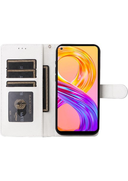 Realme Için Flip Case 8 4g/ 8 Pro Flip Kapak Cüzdan Basit Iş Deri (Yurt Dışından)