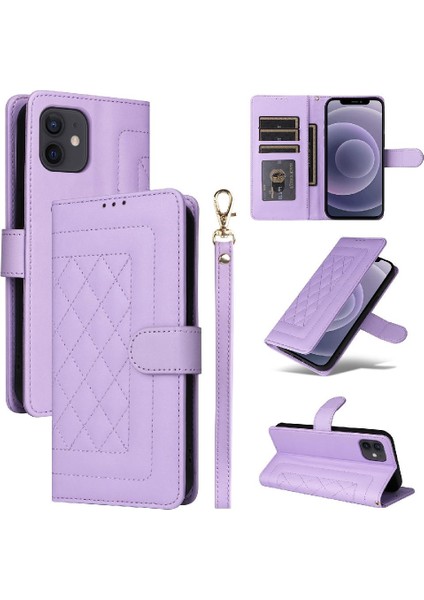 Iphone 12 Için Flip Case Deri Kılıf Darbeye Basit Iş Çevirme (Yurt Dışından)