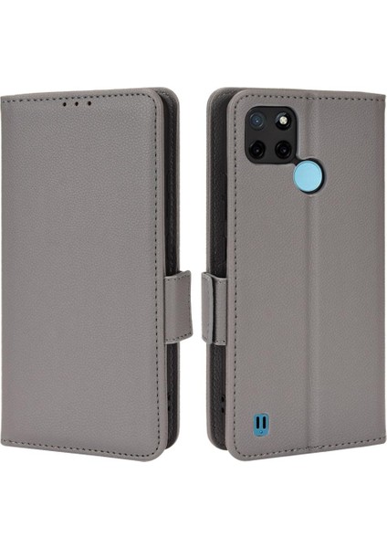 Realme C21Y/C25Y Yan Toka Manyetik Cüzdan Pu Deri Kartı Için Kılıf (Yurt Dışından)