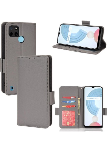 Realme C21Y/C25Y Yan Toka Manyetik Cüzdan Pu Deri Kartı Için Kılıf (Yurt Dışından) modelleri