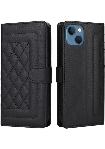 Iphone 13 Için Flip Case Cüzdan Deri Kılıf Darbeye Basit Iş (Yurt Dışından)