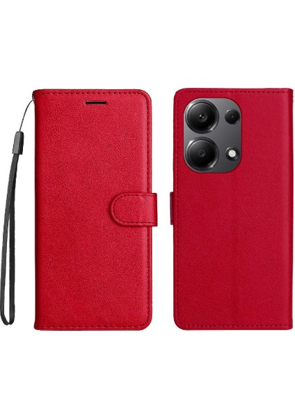 Xiaomi Poco M6 Pro 4g Için Flip Case Kart Yuvası ile Klasik Düz Renk (Yurt Dışından)