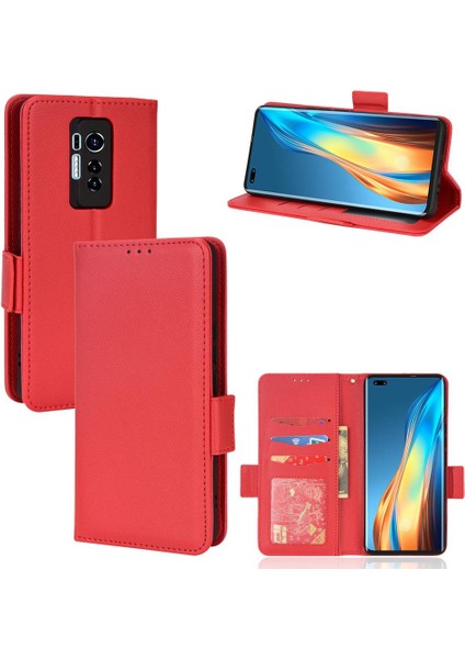 Tecno Phantom x Kart Yuvaları Için Kılıf Tutucu Pu Deri Cüzdan Yan Toka (Yurt Dışından)