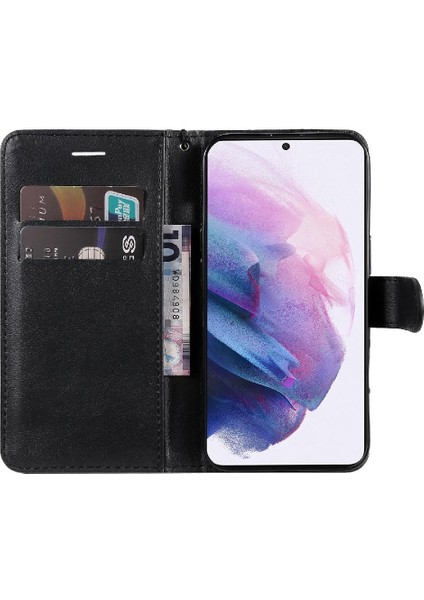 Samsung Galaxy S22 Artı Klasik Düz Renk Iş Cüzdan Için Flip Case (Yurt Dışından)