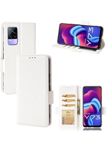 Vivo V21E 4g Için KILIF/Y73 2021 Yan Toka Kart Yuvaları Tutucu Cüzdan Pu (Yurt Dışından)