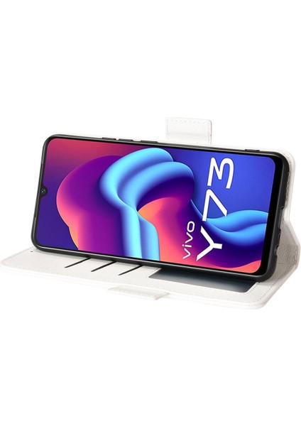 Vivo V21E 4g Için KILIF/Y73 2021 Yan Toka Kart Yuvaları Tutucu Cüzdan Pu (Yurt Dışından)