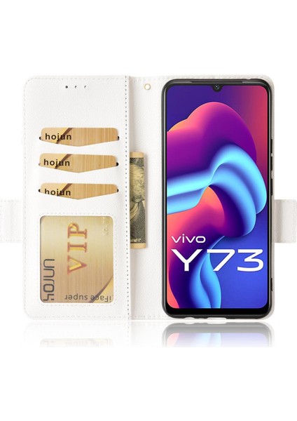 Vivo V21E 4g Için KILIF/Y73 2021 Yan Toka Kart Yuvaları Tutucu Cüzdan Pu (Yurt Dışından)