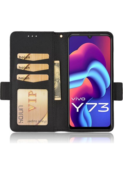 Vivo V21E 4g Için KILIF/Y73 2021 Yan Toka Kart Yuvaları Tutucu Cüzdan Pu (Yurt Dışından)