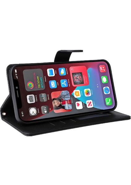 Iphone 12 Için Flip Case Pro Max Deri Kılıf Kapak Çevirin Darbeye Basit (Yurt Dışından)