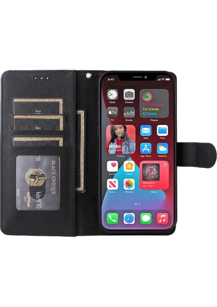 Iphone 12 Için Flip Case Pro Max Deri Kılıf Kapak Çevirin Darbeye Basit (Yurt Dışından)
