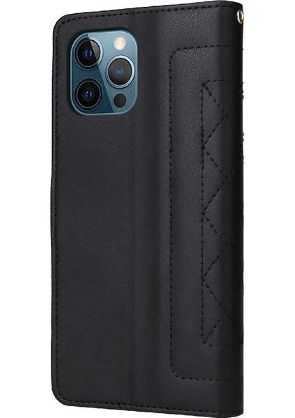 Iphone 12 Için Flip Case Pro Max Deri Kılıf Kapak Çevirin Darbeye Basit (Yurt Dışından)