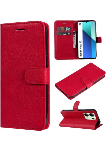 Xiaomi Redmi Not 13 Için Flip Case 4g Kart Yuvası ile Yüksek Kalite Deri (Yurt Dışından)