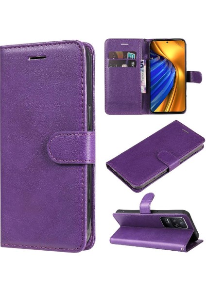 Xiaomi Poco F4 5g Için Flip Case Iş Cüzdan Telefon Kılıfı ile Kart Yuvası (Yurt Dışından)