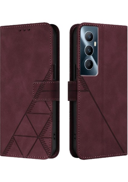 Realme C65 4g Flip Folio Kitap Koruyucu Cüzdan Kapak Pu Deri (Yurt Dışından)
