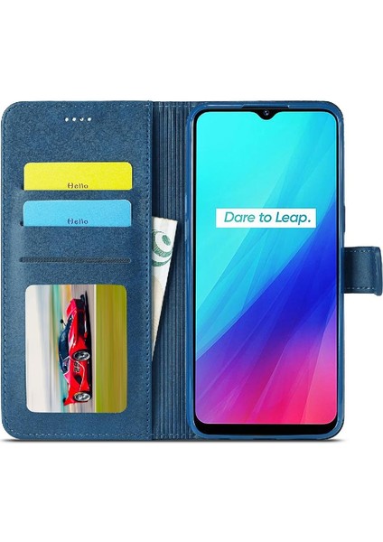 YH Mall Realme Için Kılıf 5/5i/5s/6i Tutucu Buzağı Doku ile Yatay Flip Case (Yurt Dışından)