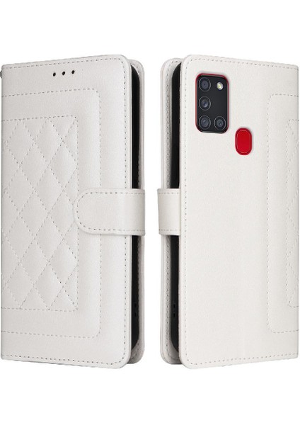 Samsung Galaxy A21S Darbeye Dayanıklı Basit Iş Cüzdan Flip Case (Yurt Dışından) modelleri