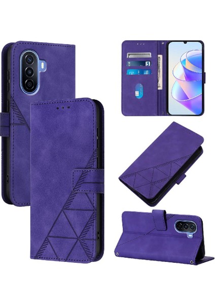 YH Mall Huawei Nova Y70 Artı Flip Folio Kitap Koruyucu Pu Deri Cüzdan (Yurt Dışından)