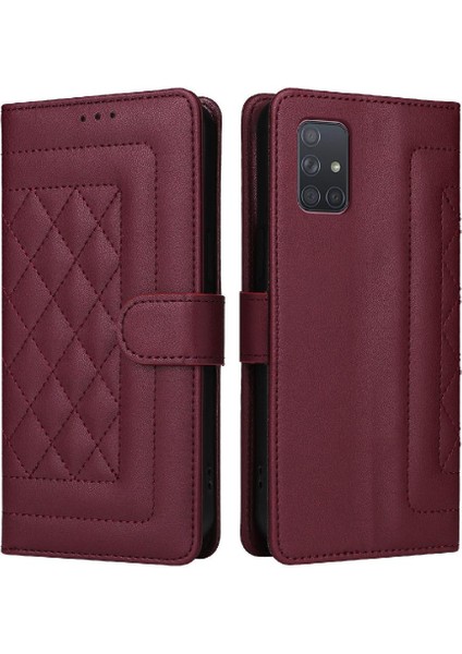 Samsung Galaxy A71 Için Flip Case Darbeye Basit Iş Cüzdan Kılıf (Yurt Dışından)