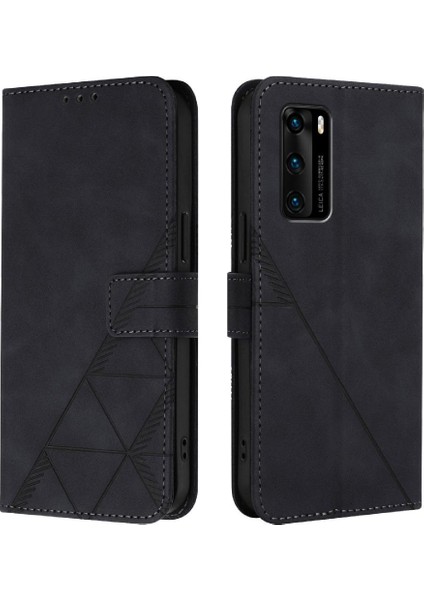 YH Mall Huawei P40 Pu Deri Flip Folio Kitap Koruyucu Cüzdan Kapak (Yurt Dışından)