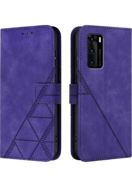 Huawei P40 Pu Deri Flip Folio Kitap Koruyucu Cüzdan Kapak (Yurt Dışından)