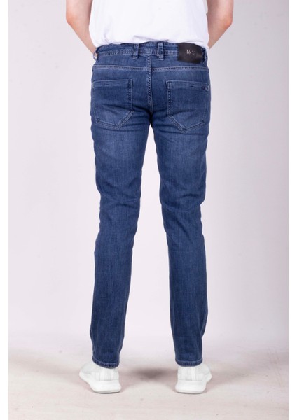 Erkek Kot Pantolon Slim Fit Koyu Mavi Düz Paça 5 Cepli Jean Ncs Jeans 2245 6096